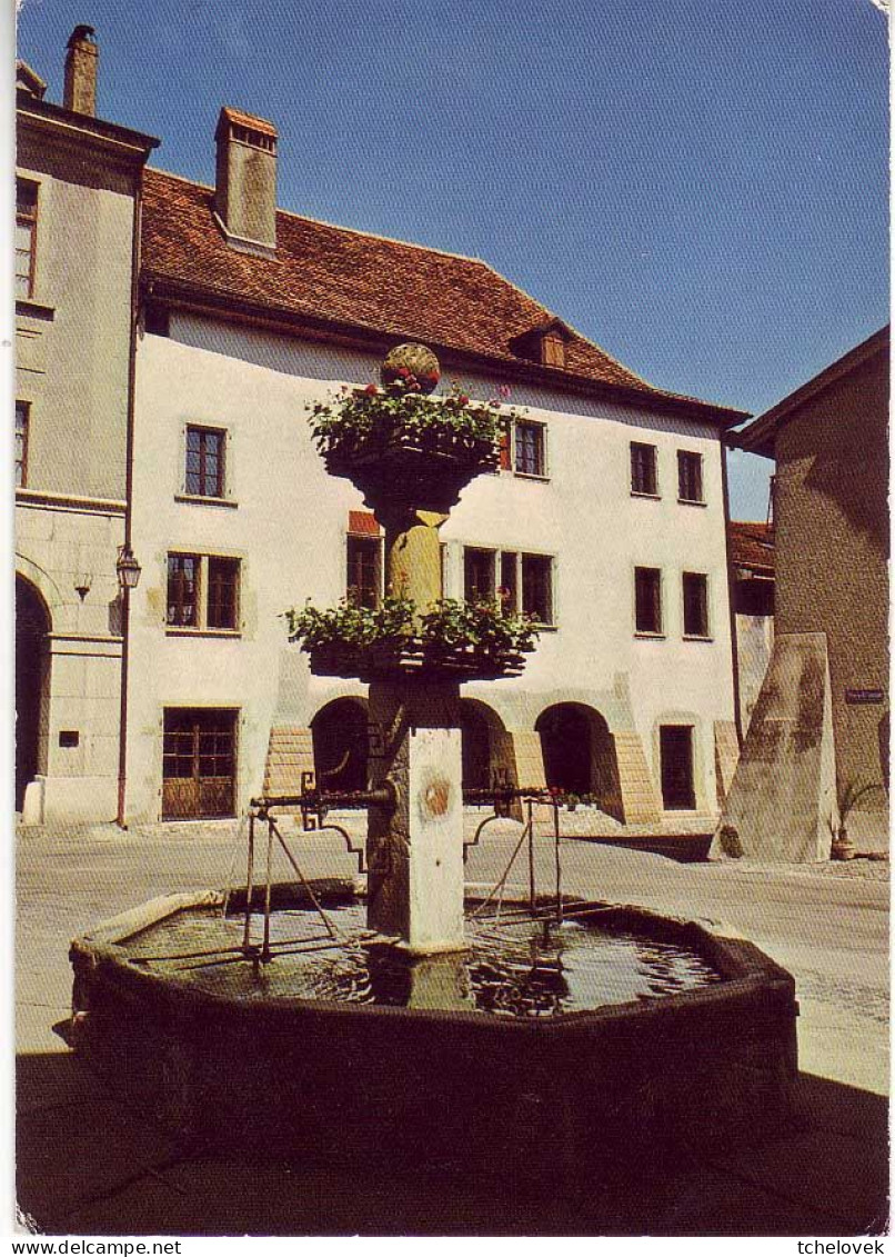 (99). Suisse. Vaud. 14163 Cossonay Maison De Ville Fontaine écrite 1975 - Cossonay