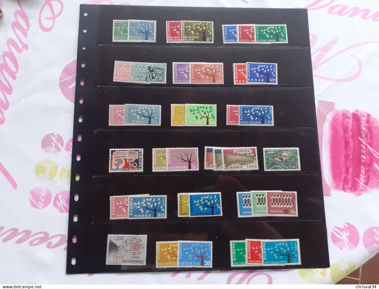 TIMBRES      EUROPA   ANNEE  COMPLETE   1962    COTE  116,00  EUROS  NEUFS  LUXE** - Années Complètes