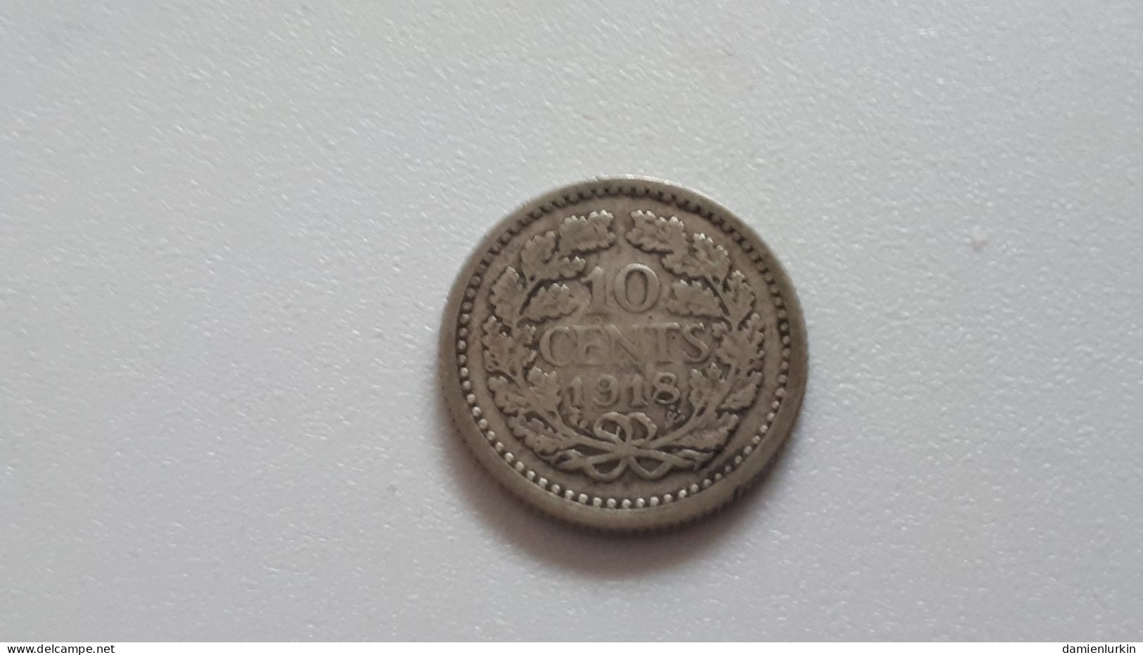 PAYS-BAS WILHELMINA 10 CENTS 1918 ZILVER/ARGENT/SILVER/SILBER/PLATA/ARGENTO COTES : 2€-5€-15€-35€ - 10 Centavos