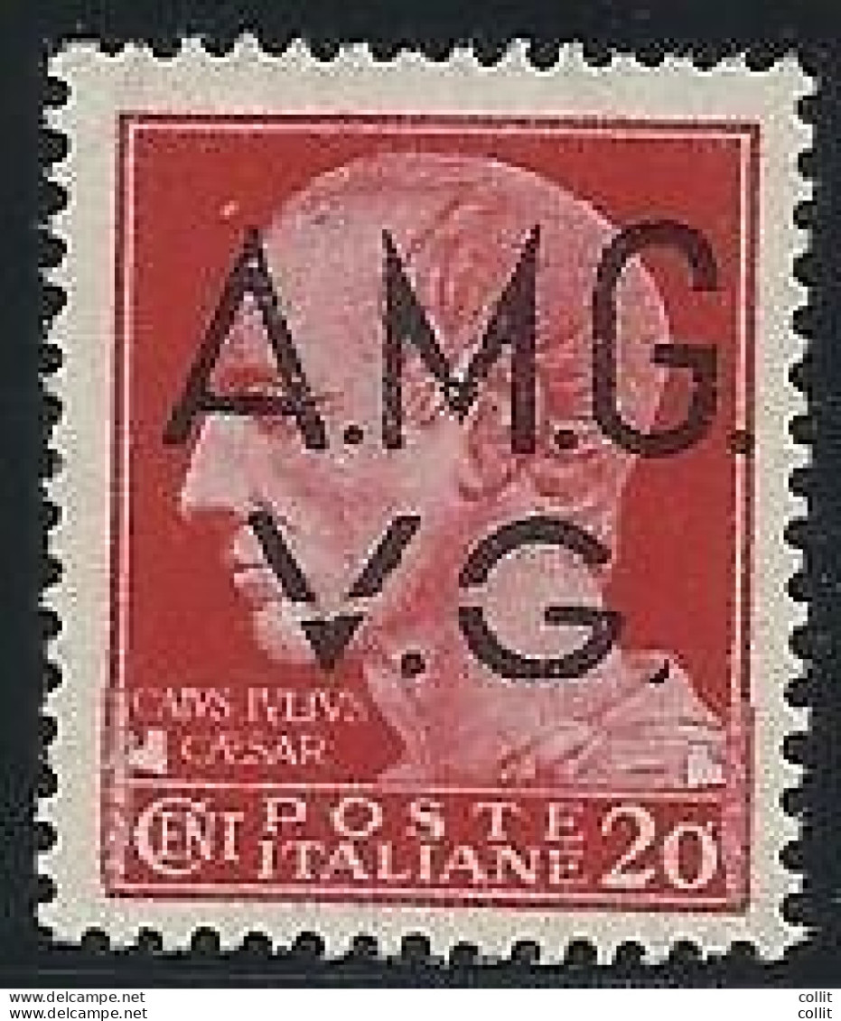 AMG. VG. - Imperiale Cent. 20 Varietà Filigrana Lettere Completa 10/10 - Nuovi