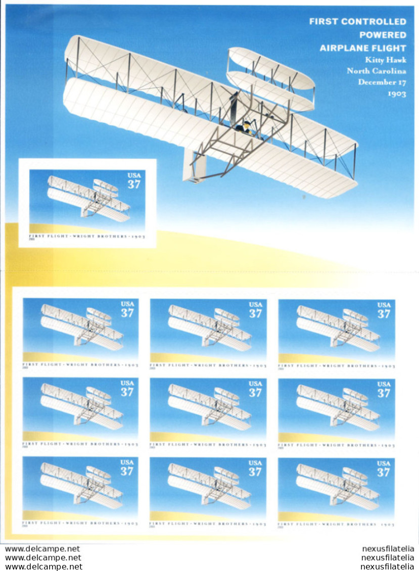 Biplano Dei Fratelli Wright 2003. - Blocchi & Foglietti