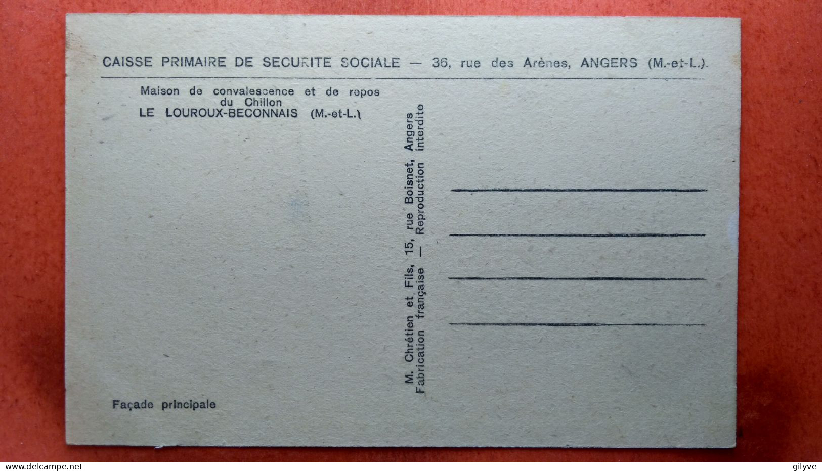CPA (49)  Le Louroux Béconnais. Maison De Convalescence Et De Repos Du Chillon.  (6A.n°1047) - Le Louroux Beconnais