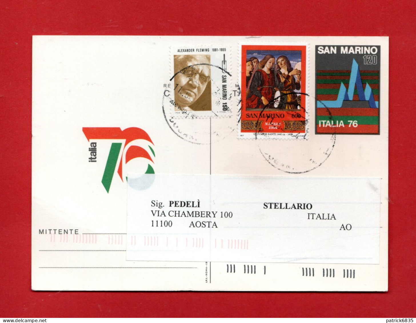 (ScC) S.Marino °- 1976 - Cartolina Postale- ITALIA 76, C 40 . Viaggiata - Postal Stationery