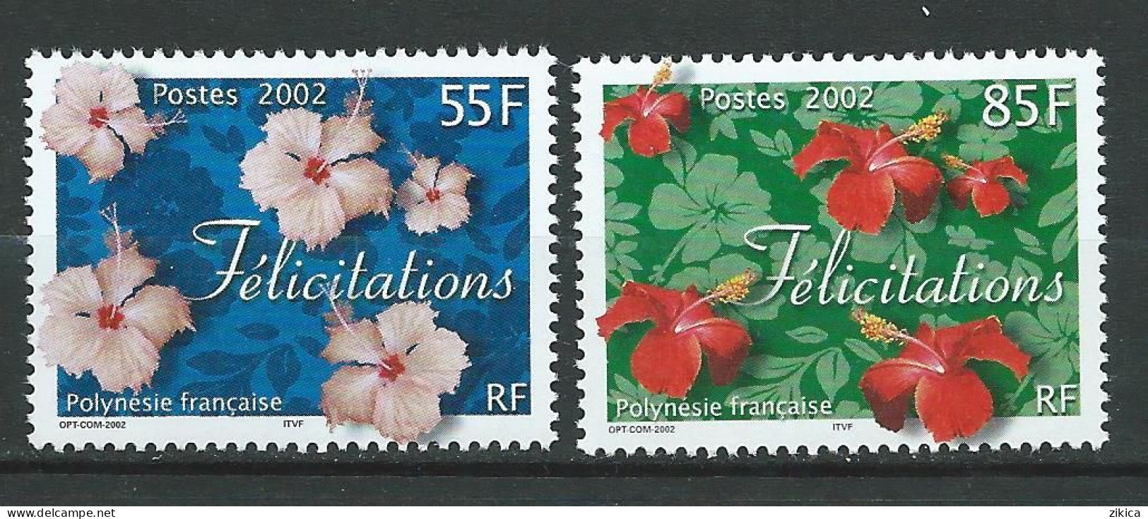 French Polynesia / Polynésie Française 2002 Greetings Stamps. MNH** - Briefe U. Dokumente