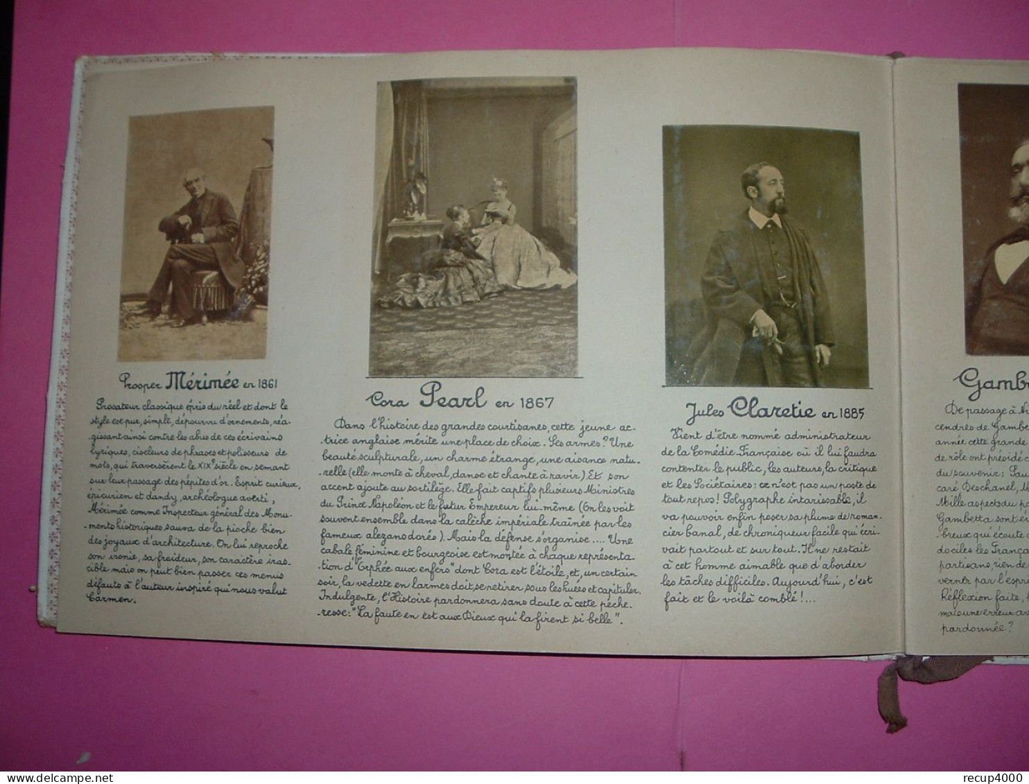 ALBUM De PHOTOGRAPHIES Dans L'intimité De Personnages Illustres Walewski,gambetta,mérimée,ect De 1860 à 1905  10 Scans - Albums & Verzamelingen
