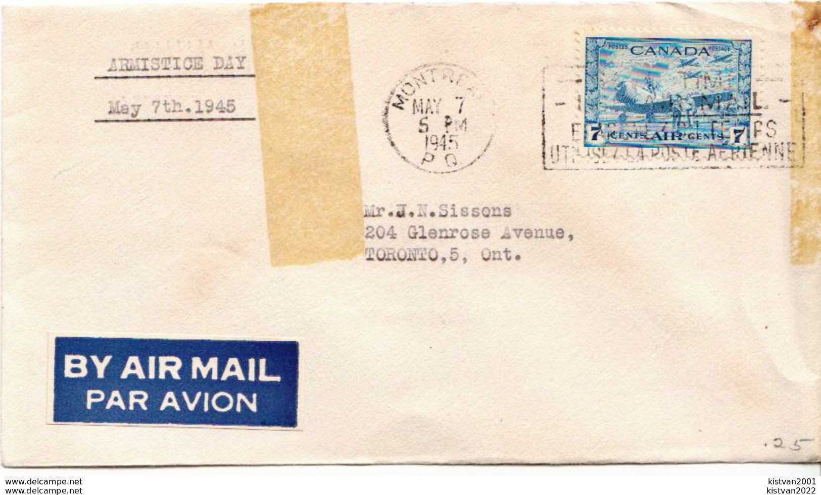 Postal History: Canada Cover - Brieven En Documenten