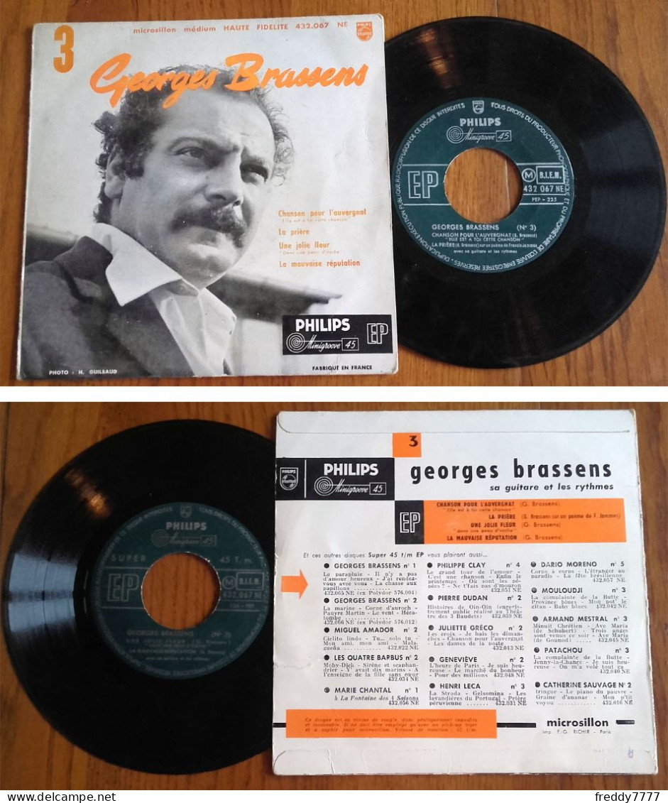 RARE French EP 45t BIEM (7") GEORGES BRASSENS «Chanson Pour L'Auvergnat» (3eme Série, 1956) - Collectors