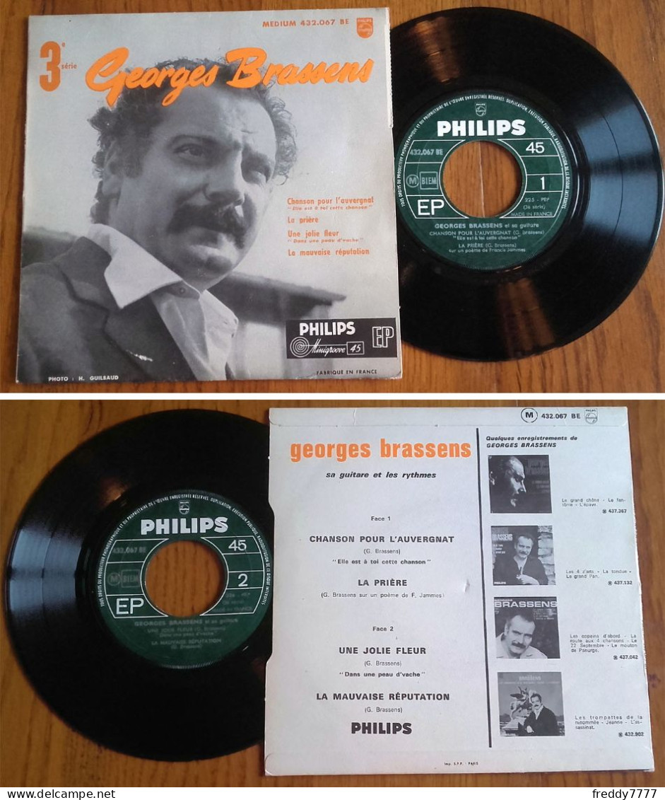 RARE French EP 45t BIEM (7") GEORGES BRASSENS «Chanson Pour L'Auvergnat» (3eme Série, 196?) - Collectors