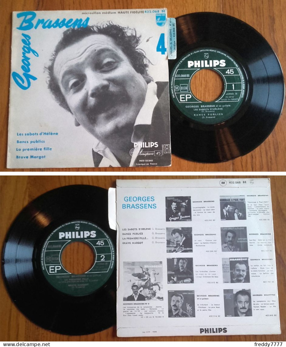 RARE French EP 45t BIEM (7") GEORGES BRASSENS «Les Sabots D'Hélène» (4eme Série, Lang, 196?) - Ediciones De Colección