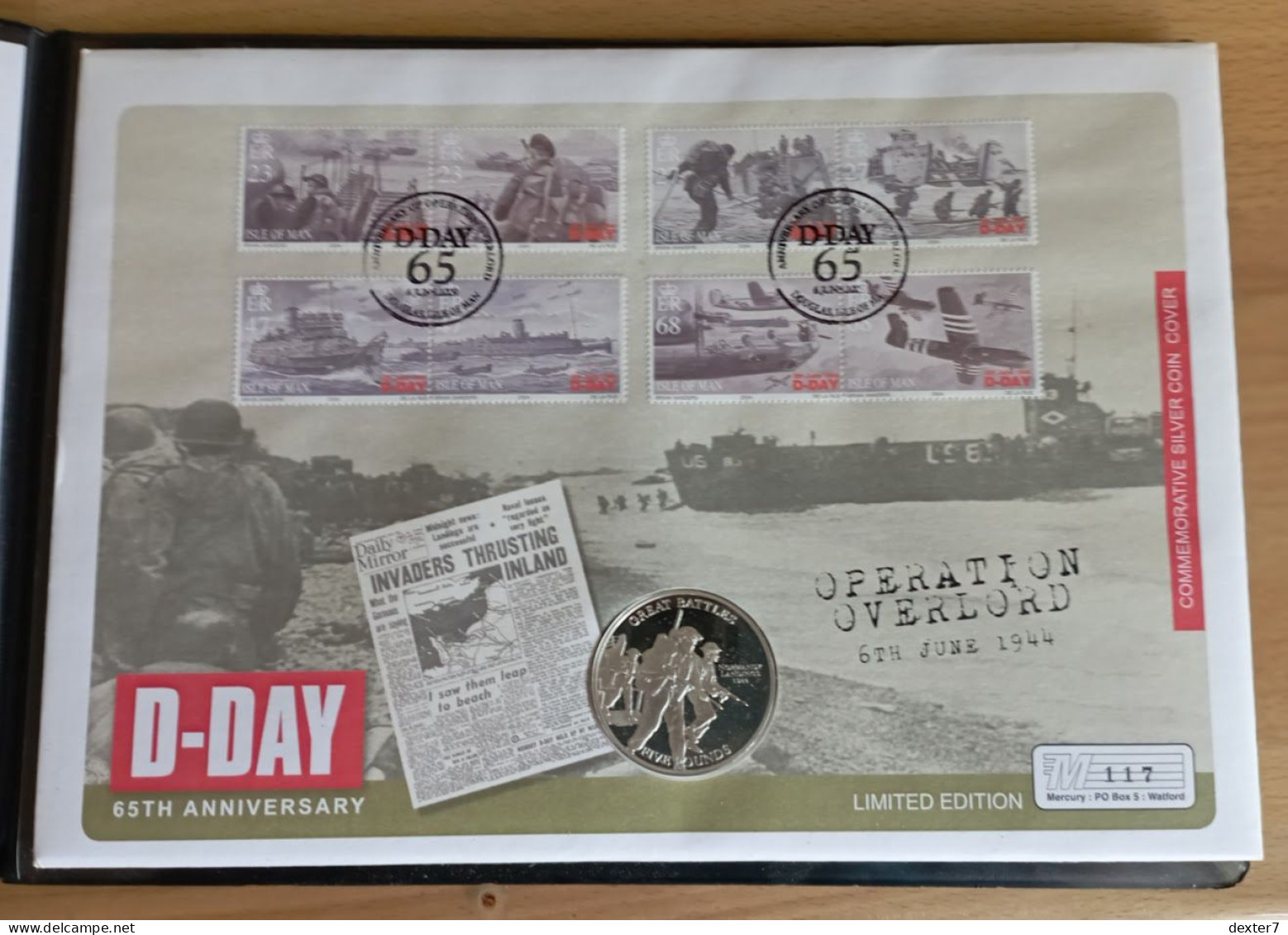 Jersey 65th Anniversary D-Day FOLDER 2009 Silver Coin UK United Kingdom - Jersey