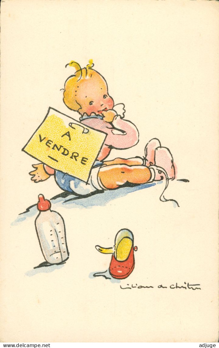 CPA- Illustrateur - LILIAN DE CHRISTEN - Humour Enfants - BÉBÉ à VENDRE !! Ref Erpé - Right