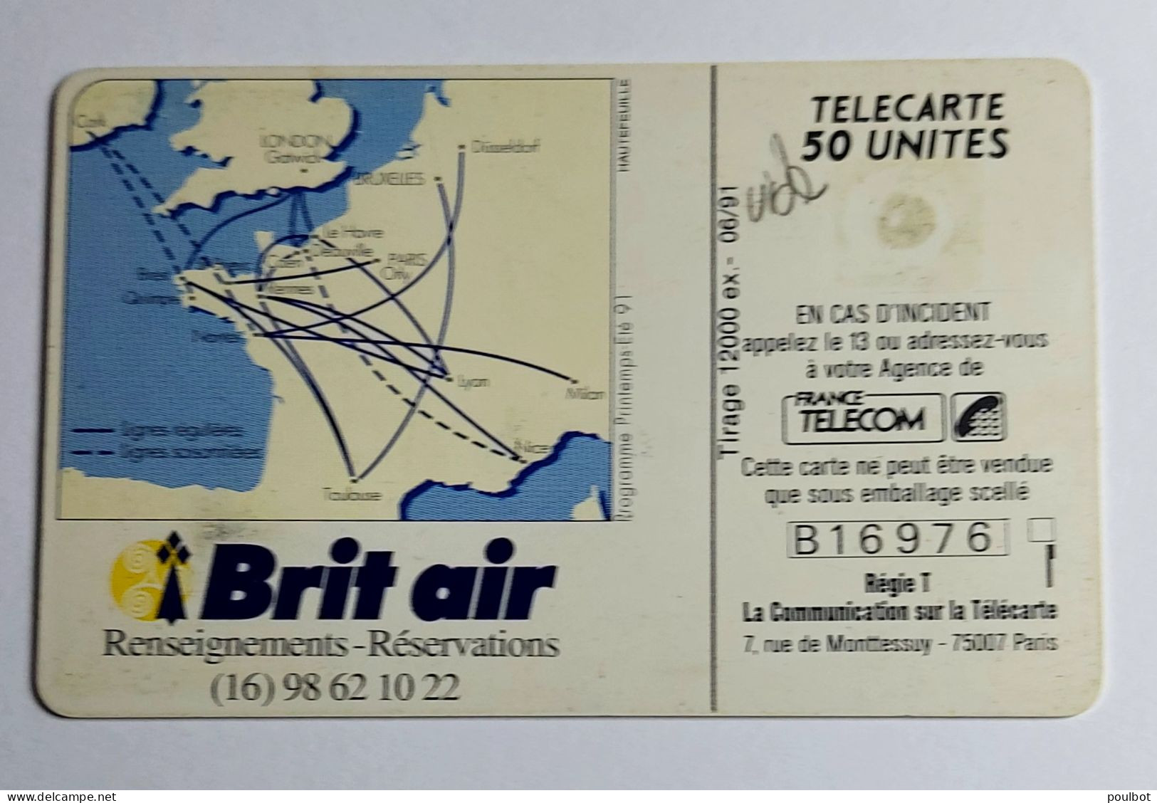 Télécarte En 99 Brit Air  2ème Choix - 50 Eenheden