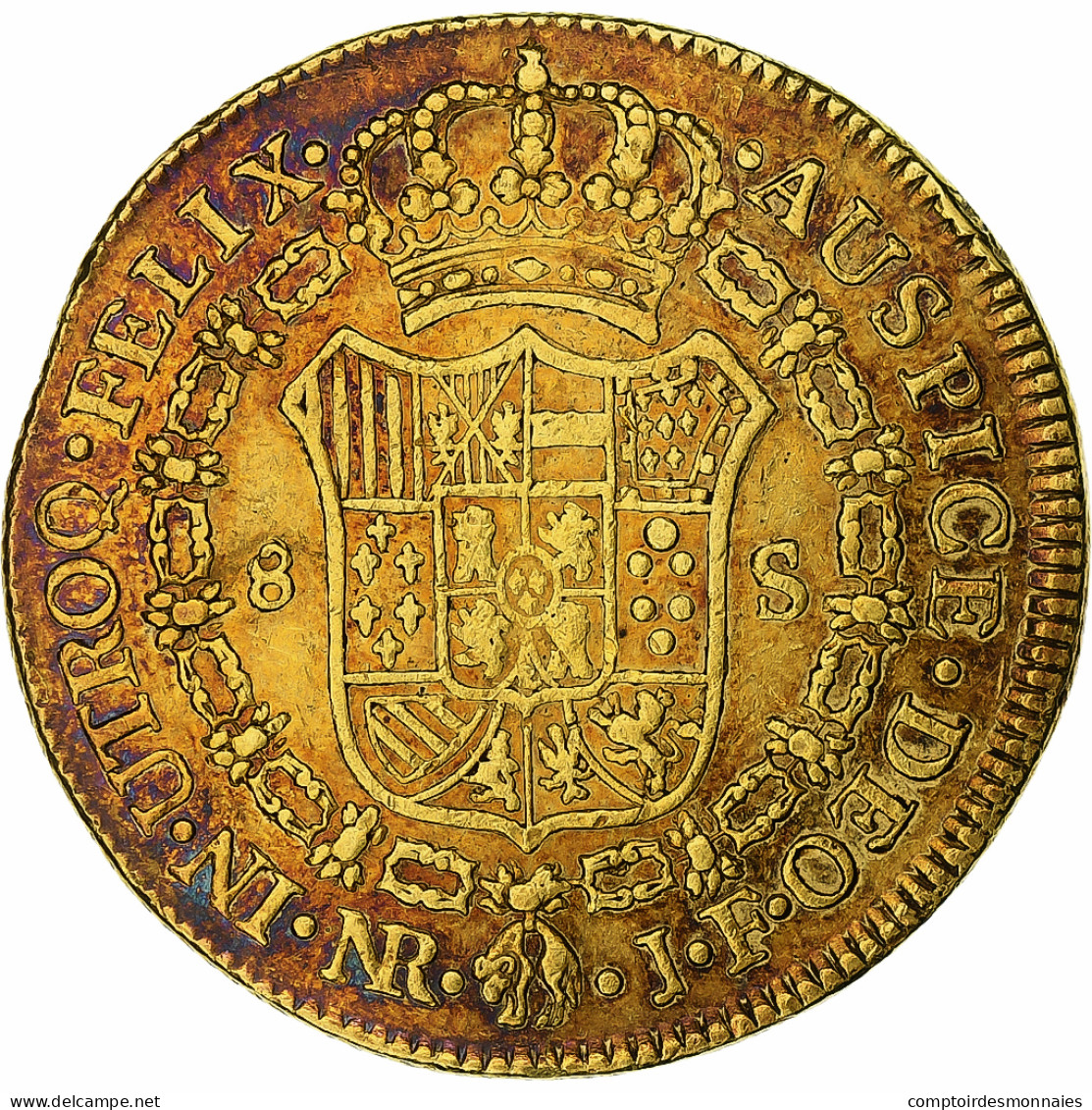 Colombie, Ferdinand VII, 8 Escudos, 1818, Bogota, Or, TTB, KM:66.1 - Kolumbien