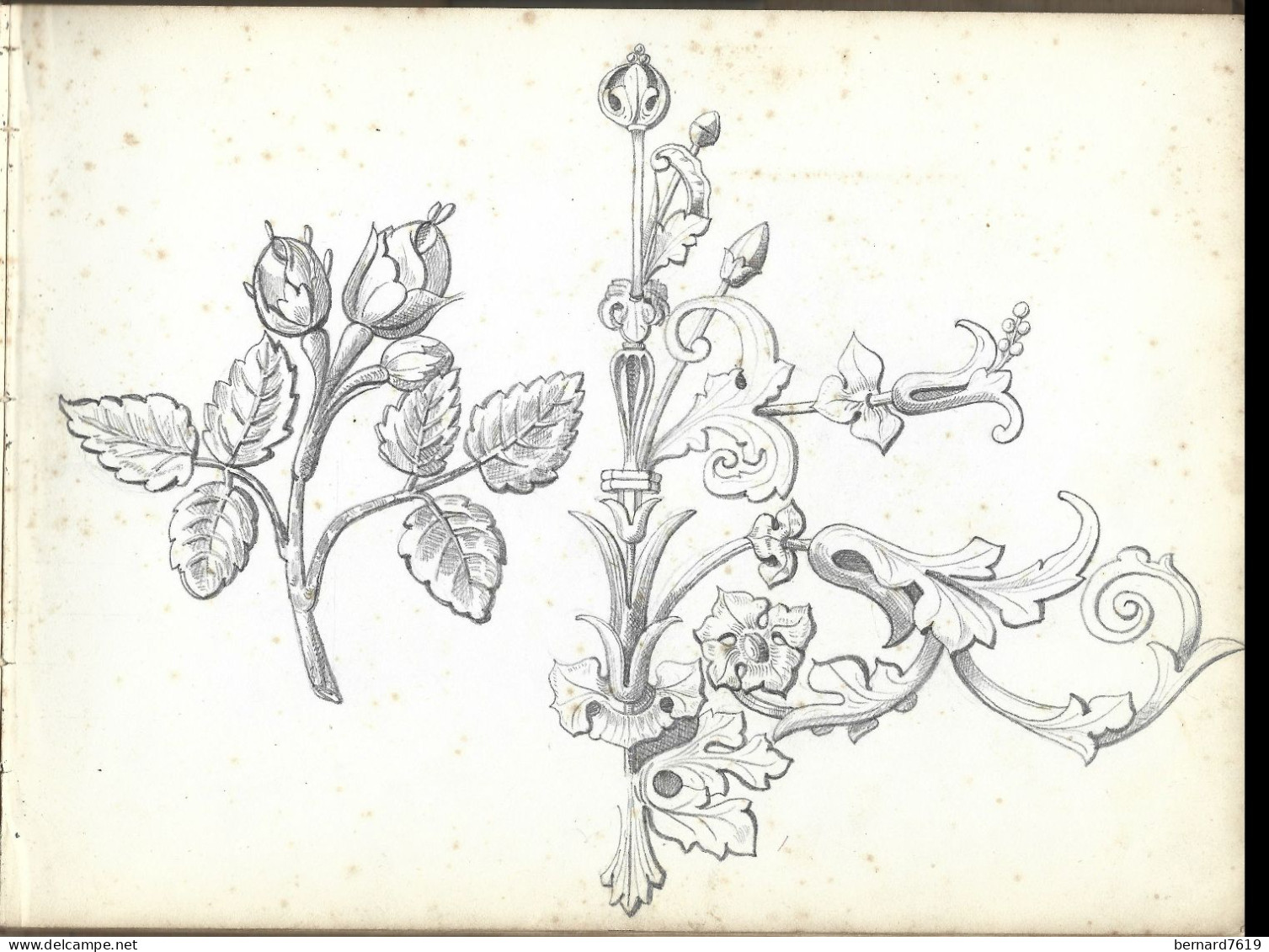carnet  de dessins originaux - par alfred lambert de chalons sur marne vers 1895 - fruit - reims - amiens - gisors-tri