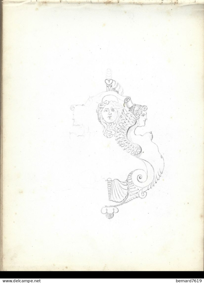 carnet  de dessins originaux - par alfred lambert de chalons sur marne vers 1895 - fruit - reims - amiens - gisors-tri