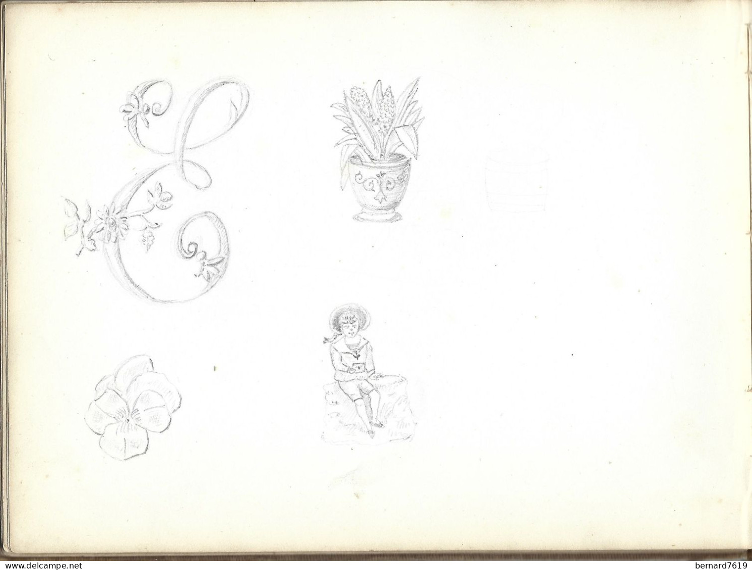 carnet  de dessins originaux - par alfred lambert de chalons sur marne vers 1895 - fruit - reims - amiens - gisors-tri