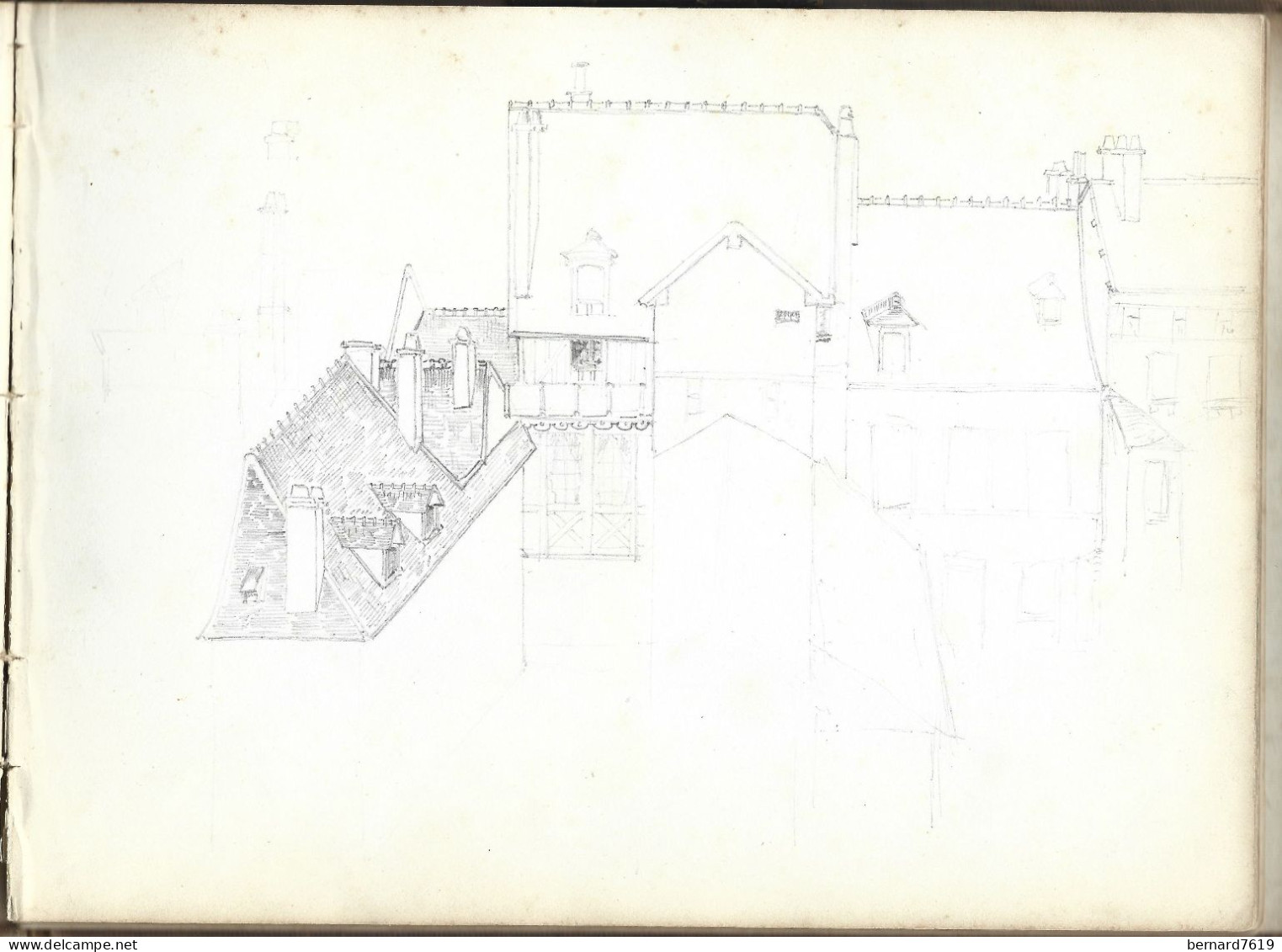 carnet  de dessins originaux - par alfred lambert de chalons sur marne vers 1895 - fruit - reims - amiens - gisors-tri