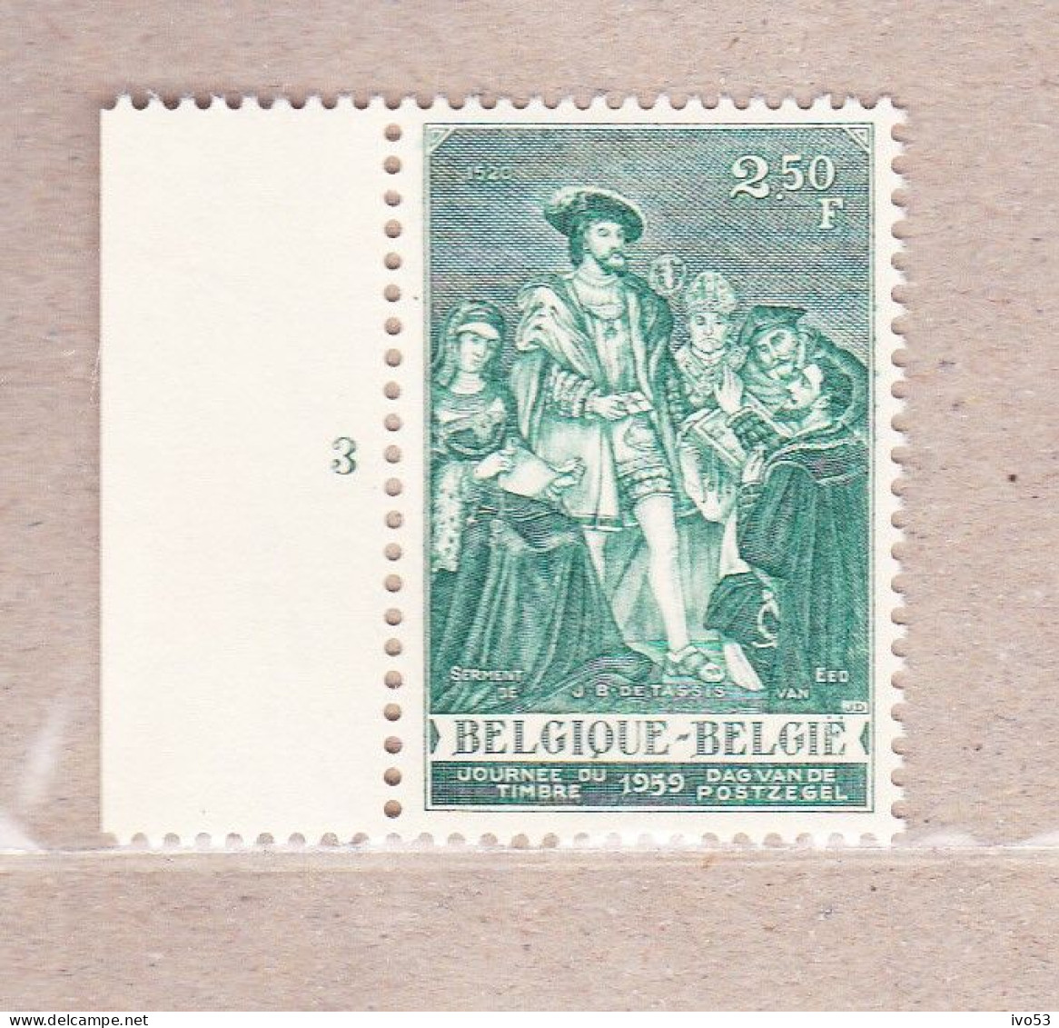 1959 Nr 1093** Plaatnummer:3.Dag Van De Postzegel. - ....-1960