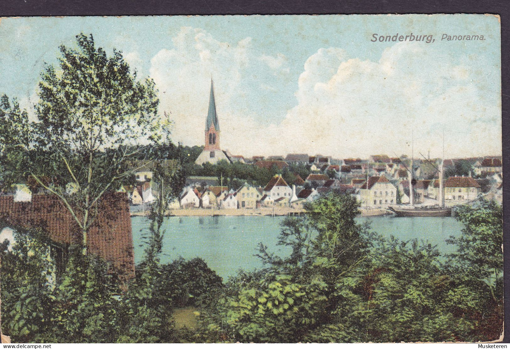 Deutsches Reich PPC Sonderburg, Panorama Verlag Ottmar Zieher, München. SONDERBURG (Sønderborg) 1913 (2 Scans) - Nordschleswig