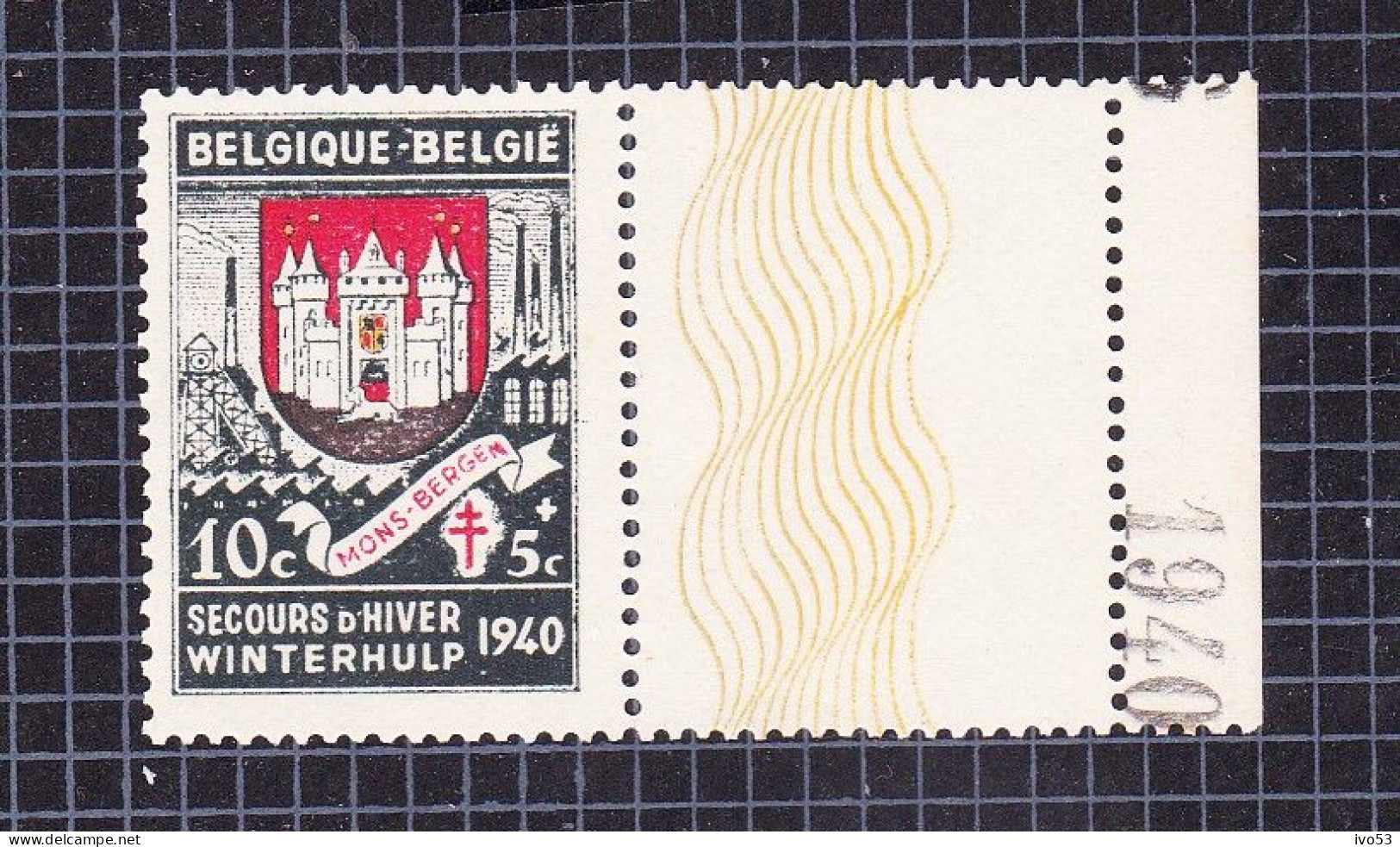 1940 Nr 538** Zonder Scharnier,met Jaartal 1940.Mons.Eerste Winteruitgifte. - Hoekdatums