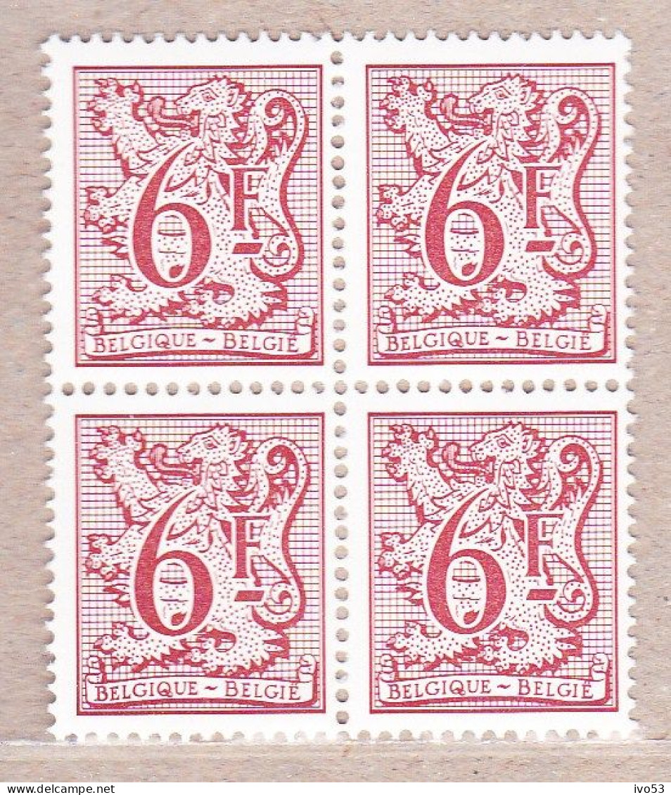 1981 Nr 1998** Postfris,blokje Van 4.Cijfer Op Heraldieke Leeuw. - 1977-1985 Cijfer Op De Leeuw