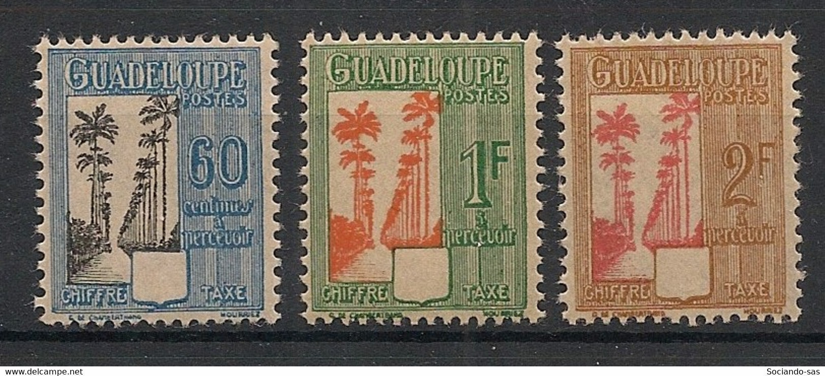GUADELOUPE - 1944 - Taxe TT N°Yv. 38 à 40 - Série Complète - Neuf Luxe ** / MNH / Postfrisch - Timbres-taxe
