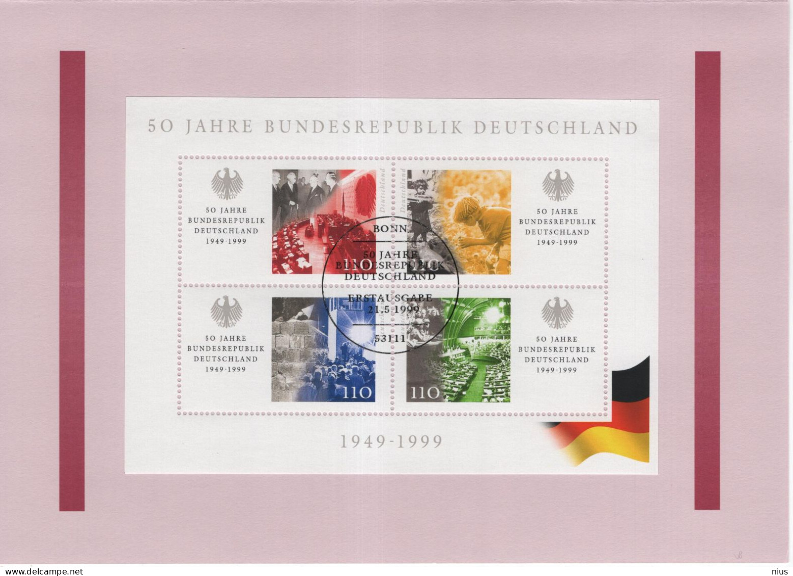 Germany Deutschland 1999 50 Jahre Bundesrepublik, 50 Years Of The Federal Republic, Bonn - 1991-2000