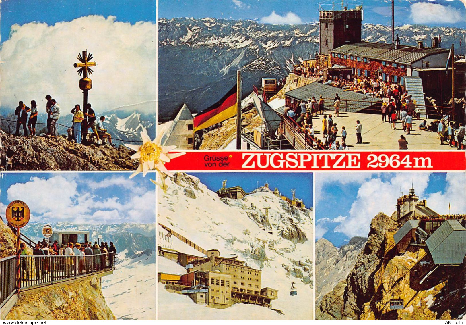 Zugspitze, 2964 M Ostgipfel Mit Kreuz, 2964 M Münchner Haus - Grenzübergang Schneefernerhaus, 2650 M- Bayer. Zugs (2081) - Zugspitze