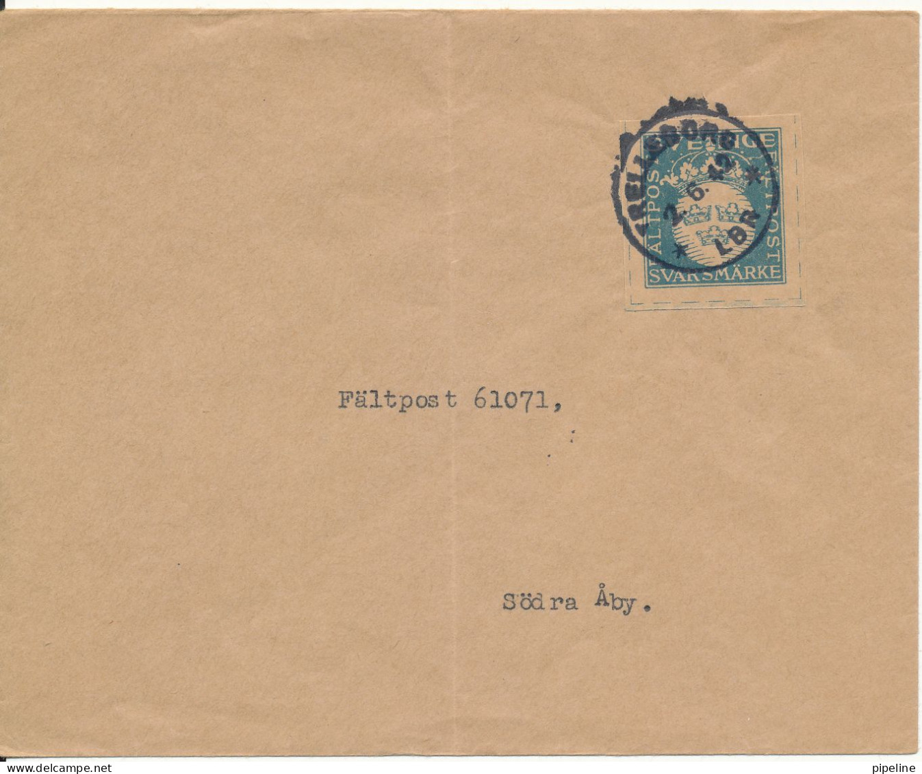 Sweden Feldpost Cover Trelleborg 2-6-1942 (the Cover Is Damaged) - Military