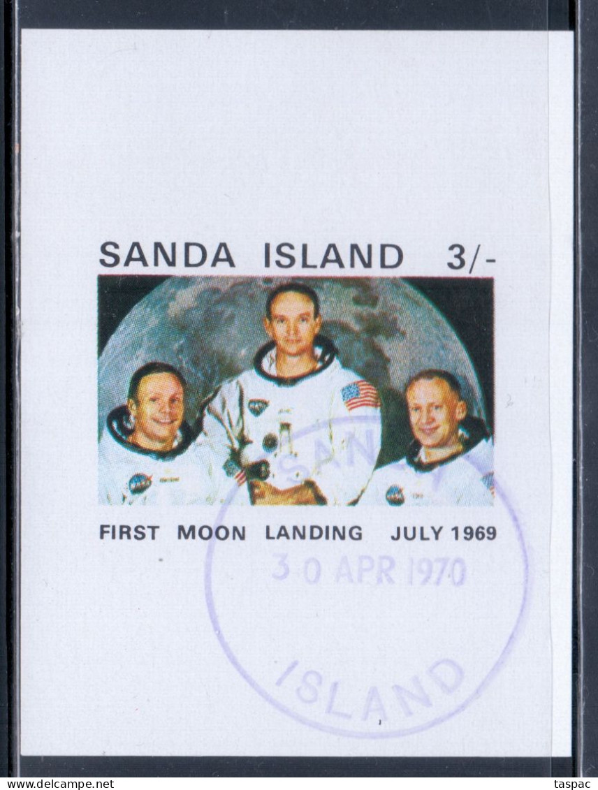 Sanda Island 1970 P# Souvenir Sheet 55 Used - First Moon Landing / Astronauts / Space - Local Issues