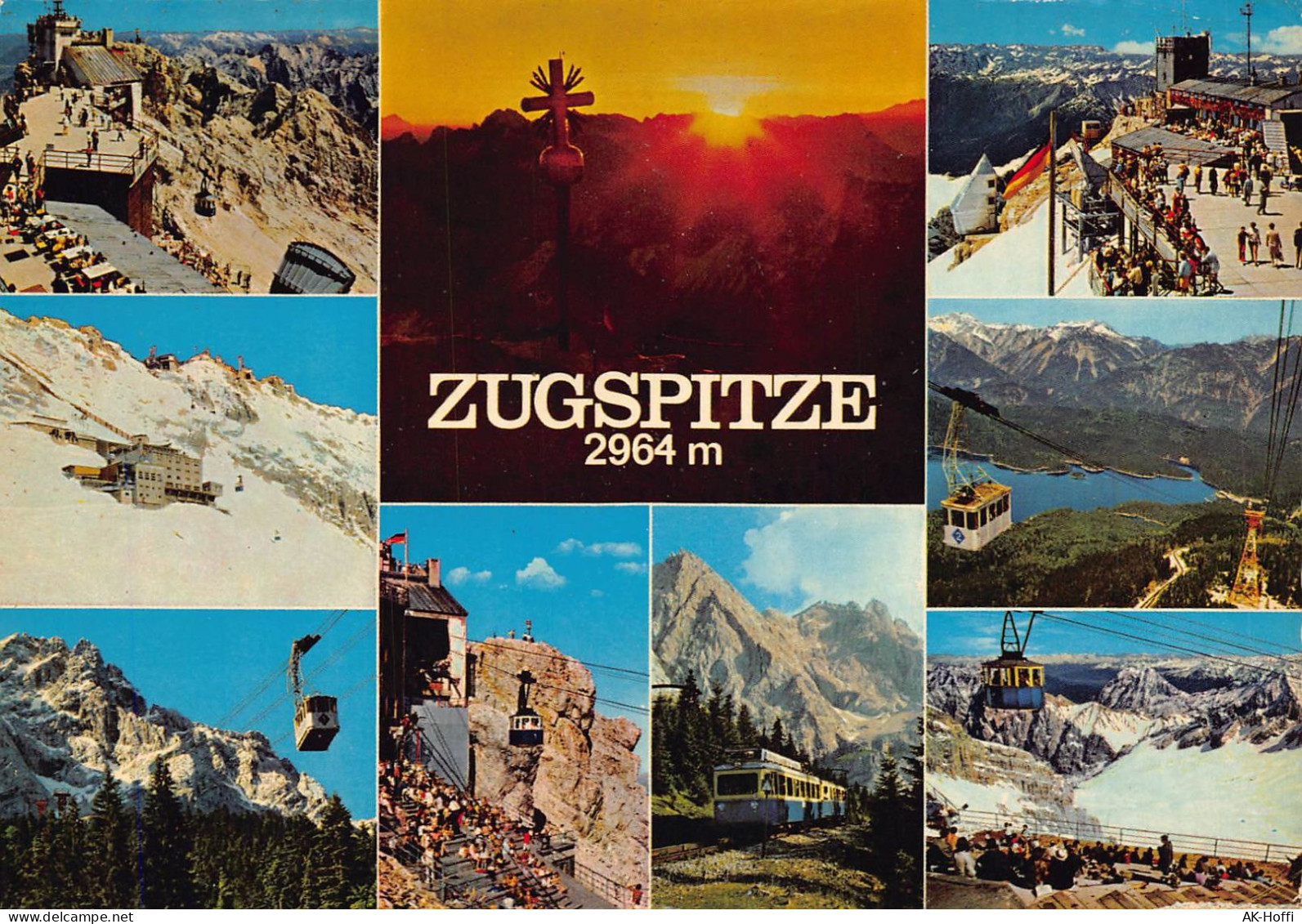 Zugspitze - Gipfelstation Kreuzam Ostgipfel, Schneefernerhaus, Eibseeseilbahn Gipfelterrasse Zahnradbahn (2087) - Zugspitze