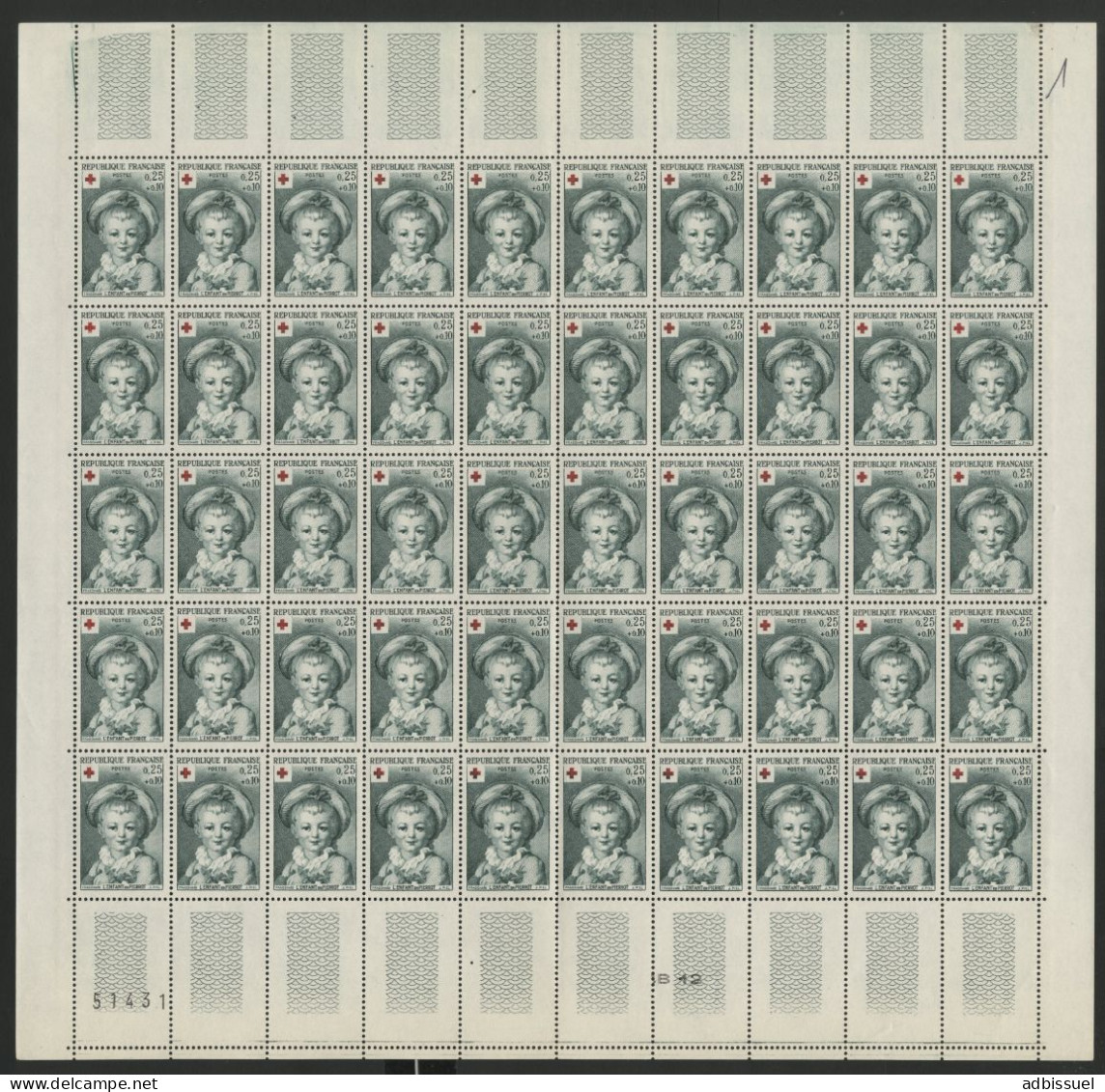 N°1366 + 1367 Croix Rouge 1962, 2 Feuilles De 50 Ex. Neufs ** (MNH) Cote 225 € Vendue à 10 % De La Cote Voir Suite - Full Sheets