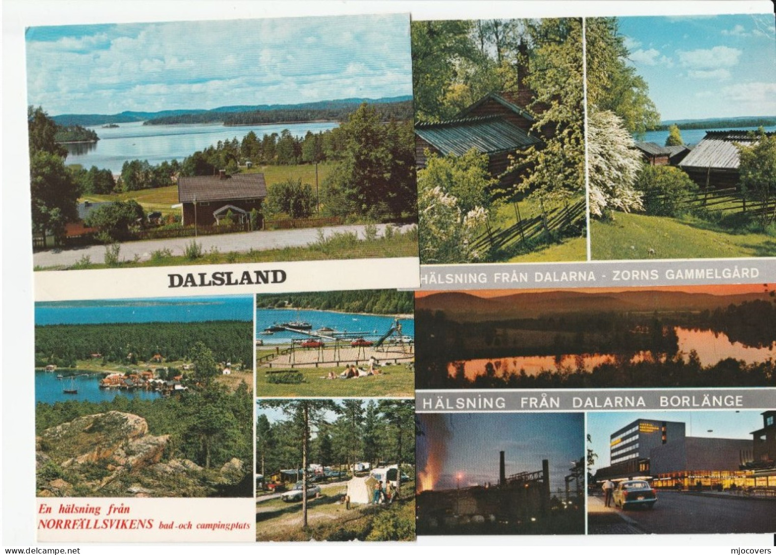 4 Postcards Dalarna Dalsland Norrfallsvikens SWEDEN To Germany Cover Stamps Postcard - Lettres & Documents