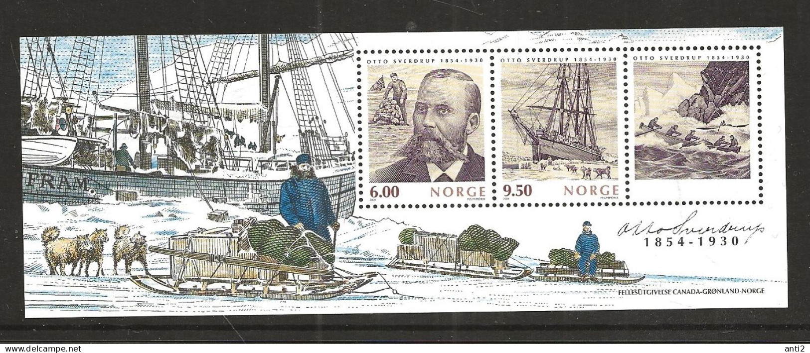 Norge Norway  2004 150th Birth Anniversary Of Otto Sverdrup, Mi Bloc 26,  MNH(**) - Neufs