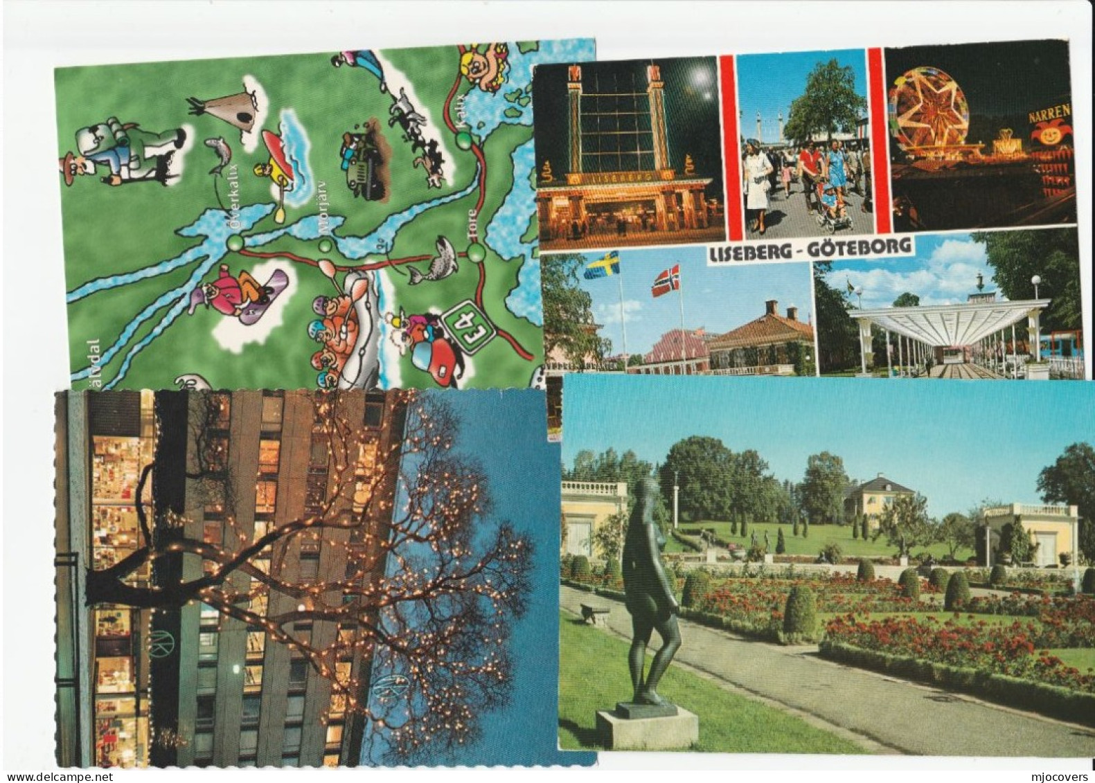 4 Postcards SWEDEN To Germany Cover Stamps Postcard - Storia Postale