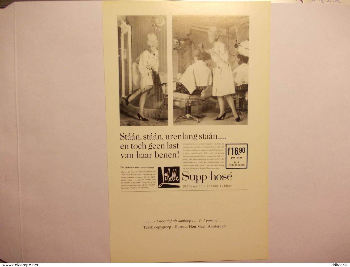 Reclame Advertentie Uit Oud Tijdschrift 1963 - Steunkous 100% Nylon - Zonder Rubber - Libelle Supp-hose - Pubblicitari