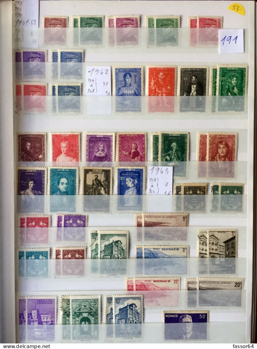 Monaco Lot 191 Neuf Et Oblitéré 1941/1948 Cote + 467 Euros - Otros & Sin Clasificación