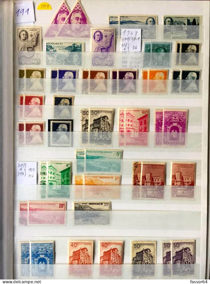 Monaco Lot 191 Neuf Et Oblitéré 1941/1948 Cote + 467 Euros - Altri & Non Classificati