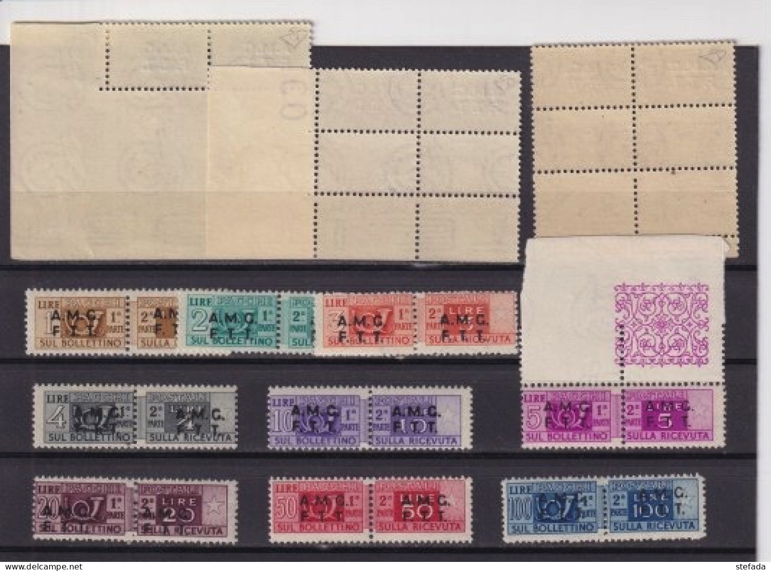 TRIESTE A  1947-48 SOPRAST:SU DUE RIGHE Pacchi Postali 12 Valori FIRMATI  ENZO DIENA MNH** - Postal And Consigned Parcels