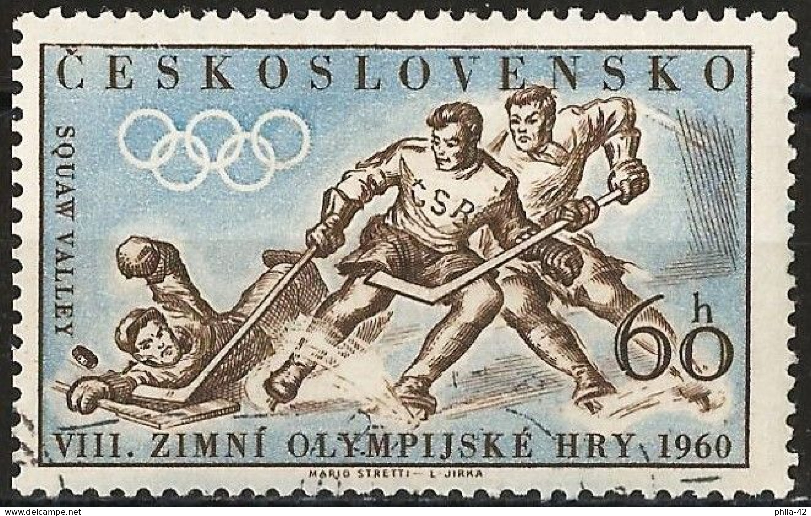 Czechoslovakia 1960 - Mi 1183 - YT 1066 ( Squaw Valley Olympic Games : Ice Hockey ) - Eishockey
