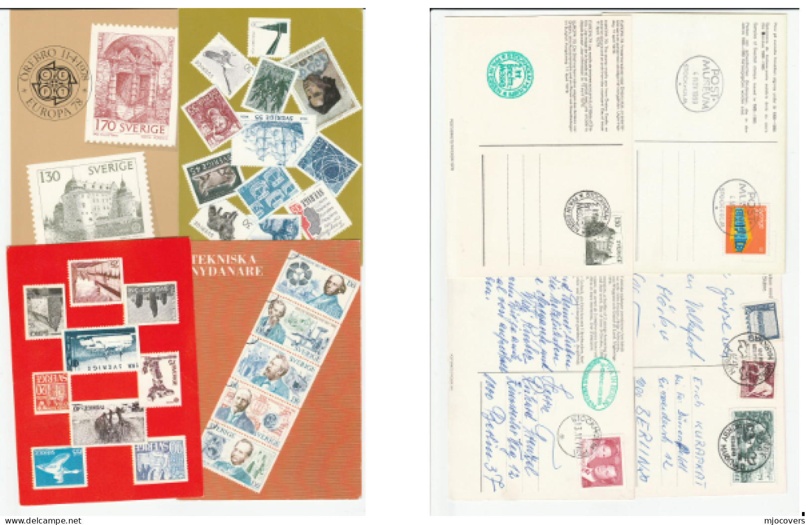 1969-79  4 EVENT Postcards Of SWEDISH STAMPS Sweden To Germany Cover Postcard - Cartas & Documentos