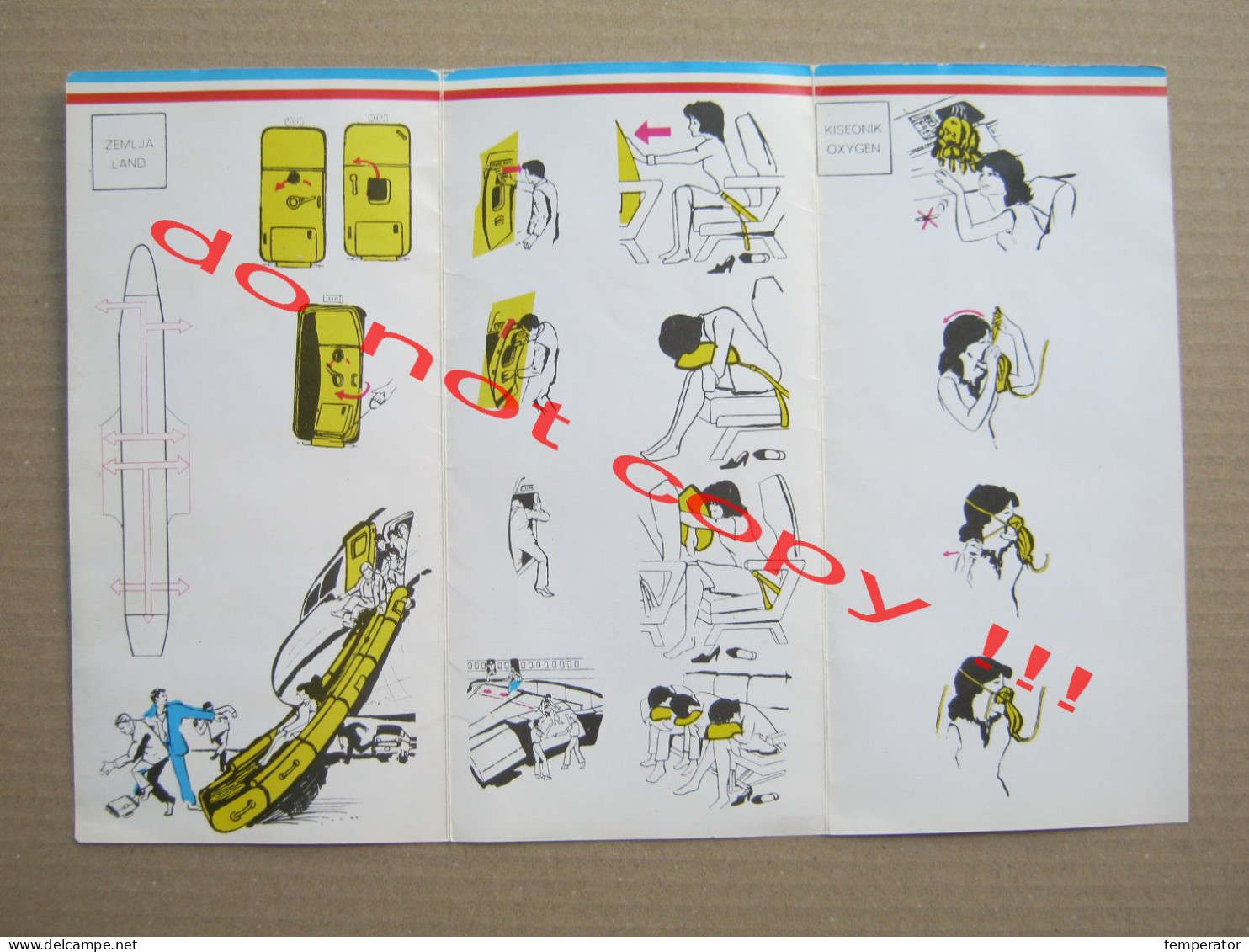 JAT YUGOSLAV AIRLINES - 727 BOEING ( FOR YOUR SAFETY ... ) - Pubblicità