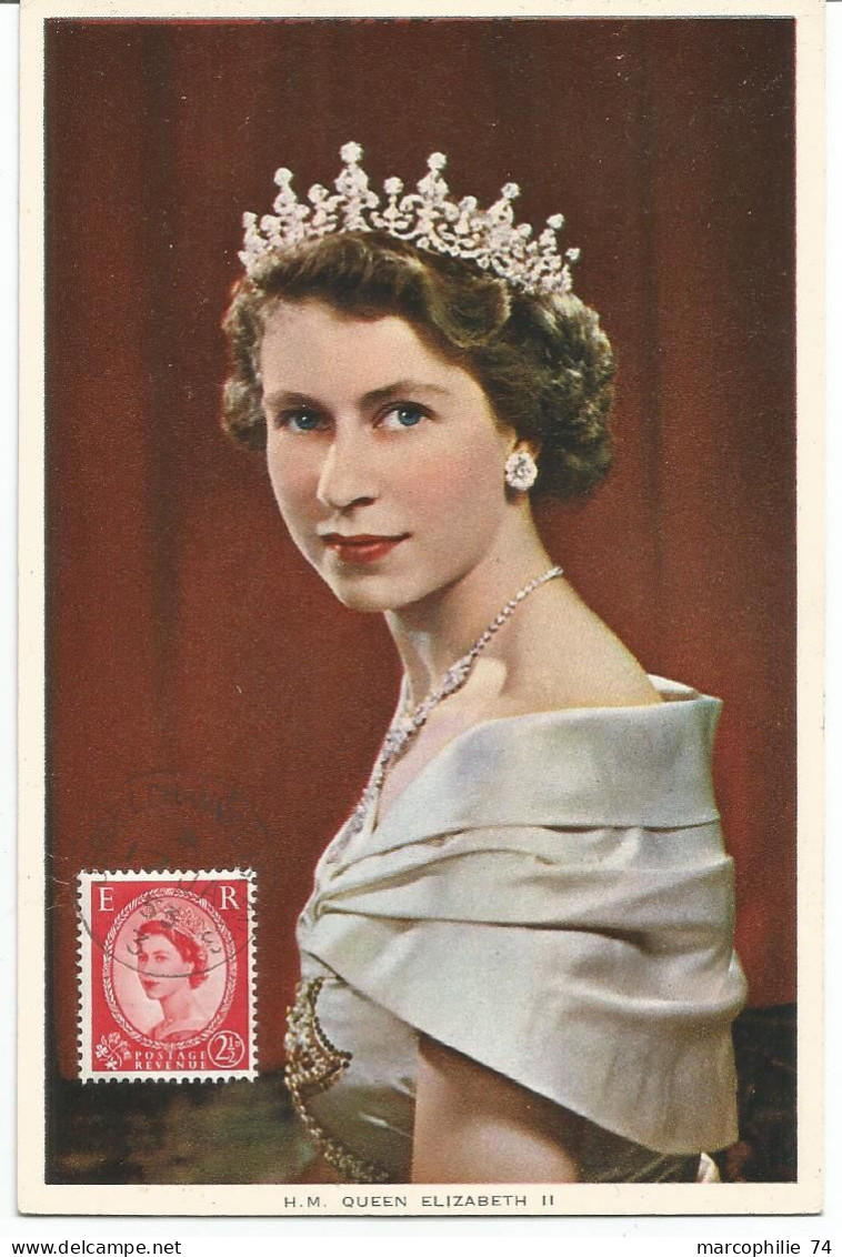 ENGLAND POST CARD MAXIMUM QUEEN ELIZABETH II 7 JA 1953 - Cartas Máxima