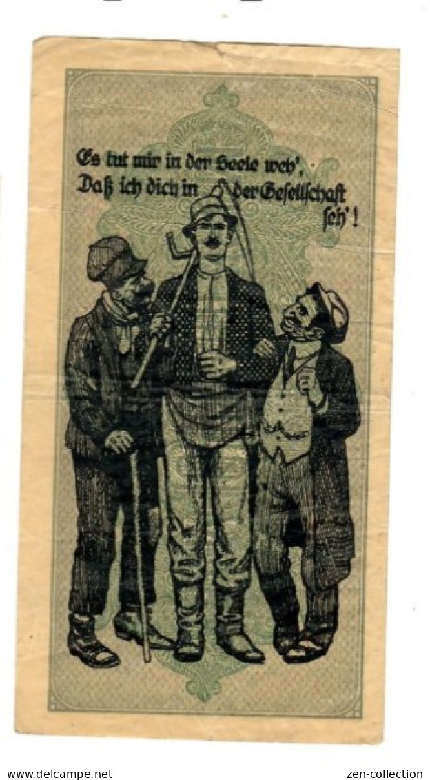 WW2 Germany Nazi Propaganda FORGERY Overprint On Genuine 1000 Mark 1923 Banknote VF- (tears) - Other & Unclassified