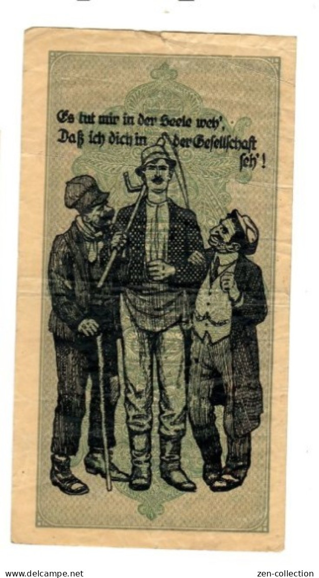 WW2 Germany Nazi Propaganda FORGERY Overprint On Genuine 1000 Mark 1923 Banknote VF- (tears) - Otros & Sin Clasificación