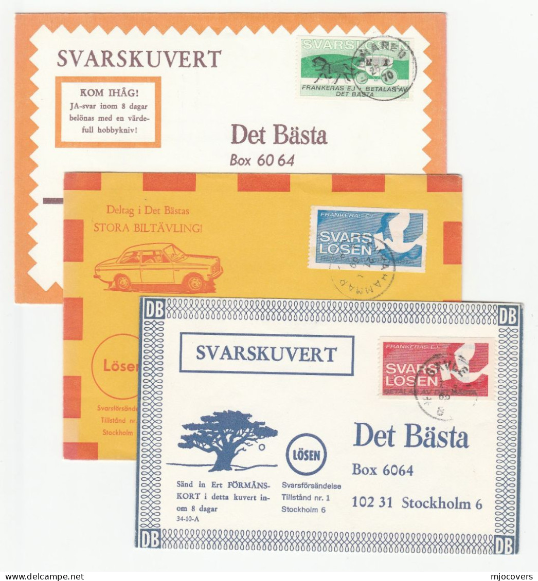 1969-70   3 Diff SVARSLOSEN Stamps COVERS Sweden Cover - Emissioni Locali