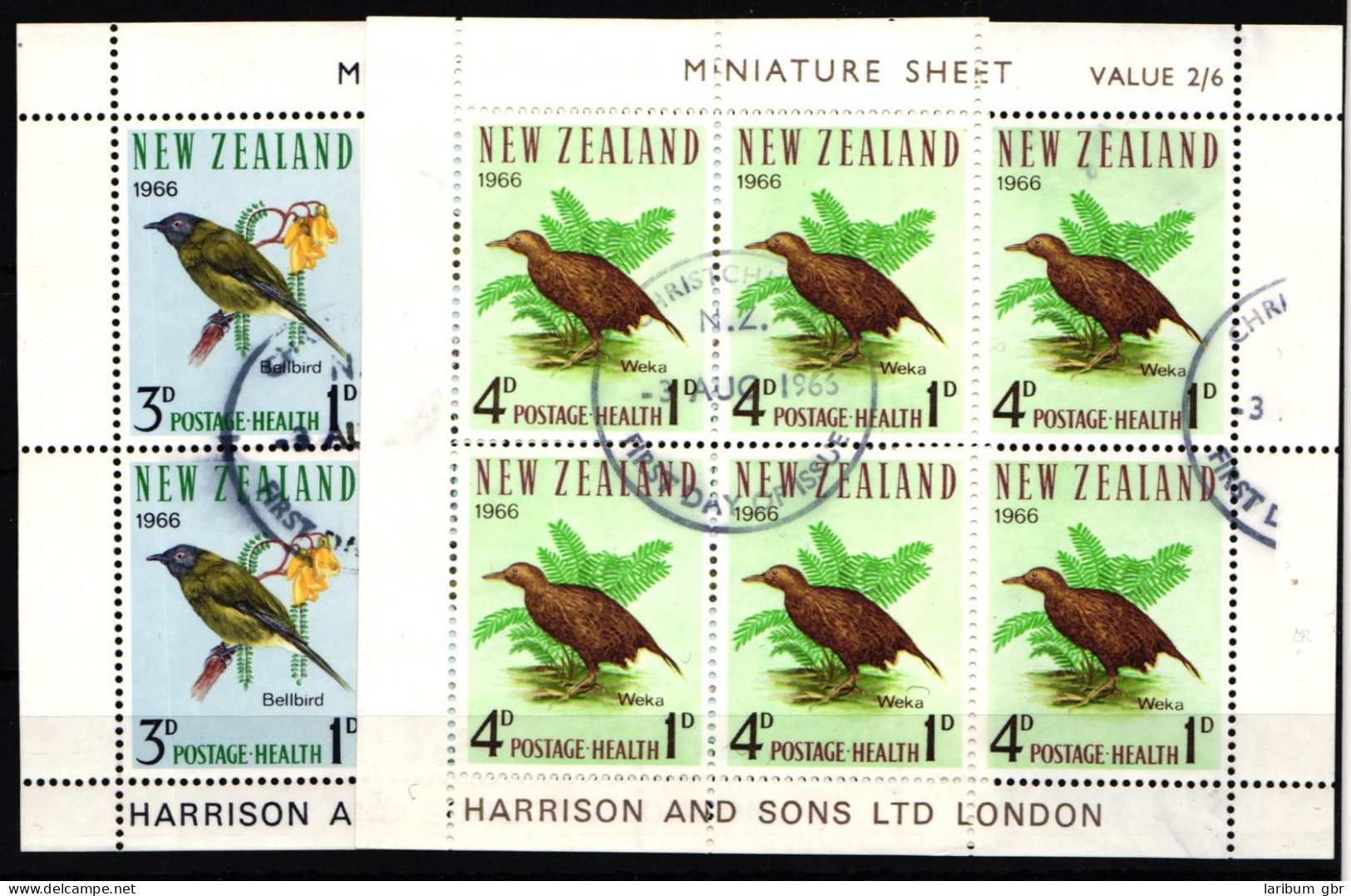 Neuseeland 451-452 Gestempelt Als Kleinbogensatz, Vögel #KZ891 - Autres & Non Classés