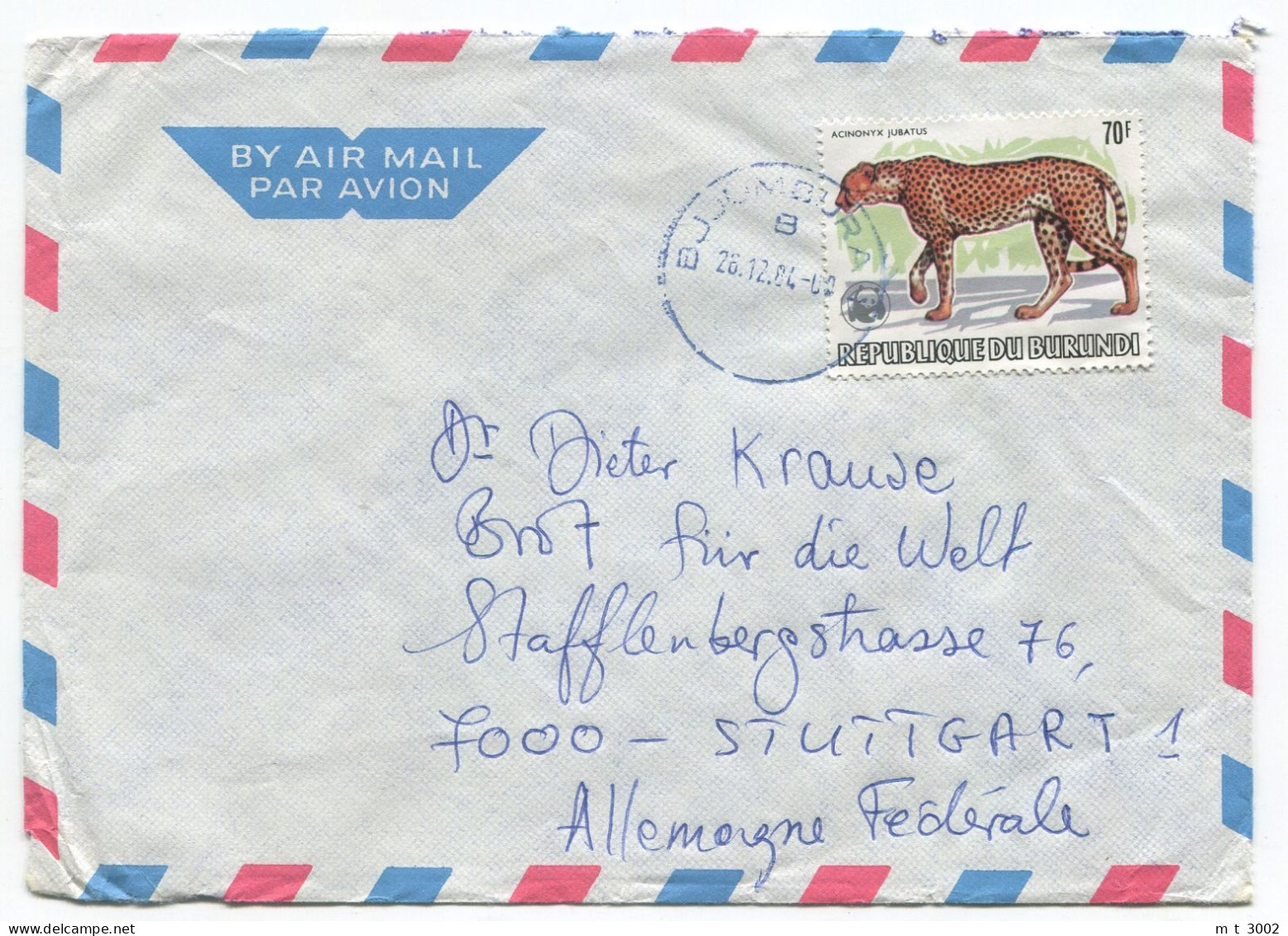 Cover Burundi 1984 WWF Overprint 1982 - Briefe U. Dokumente