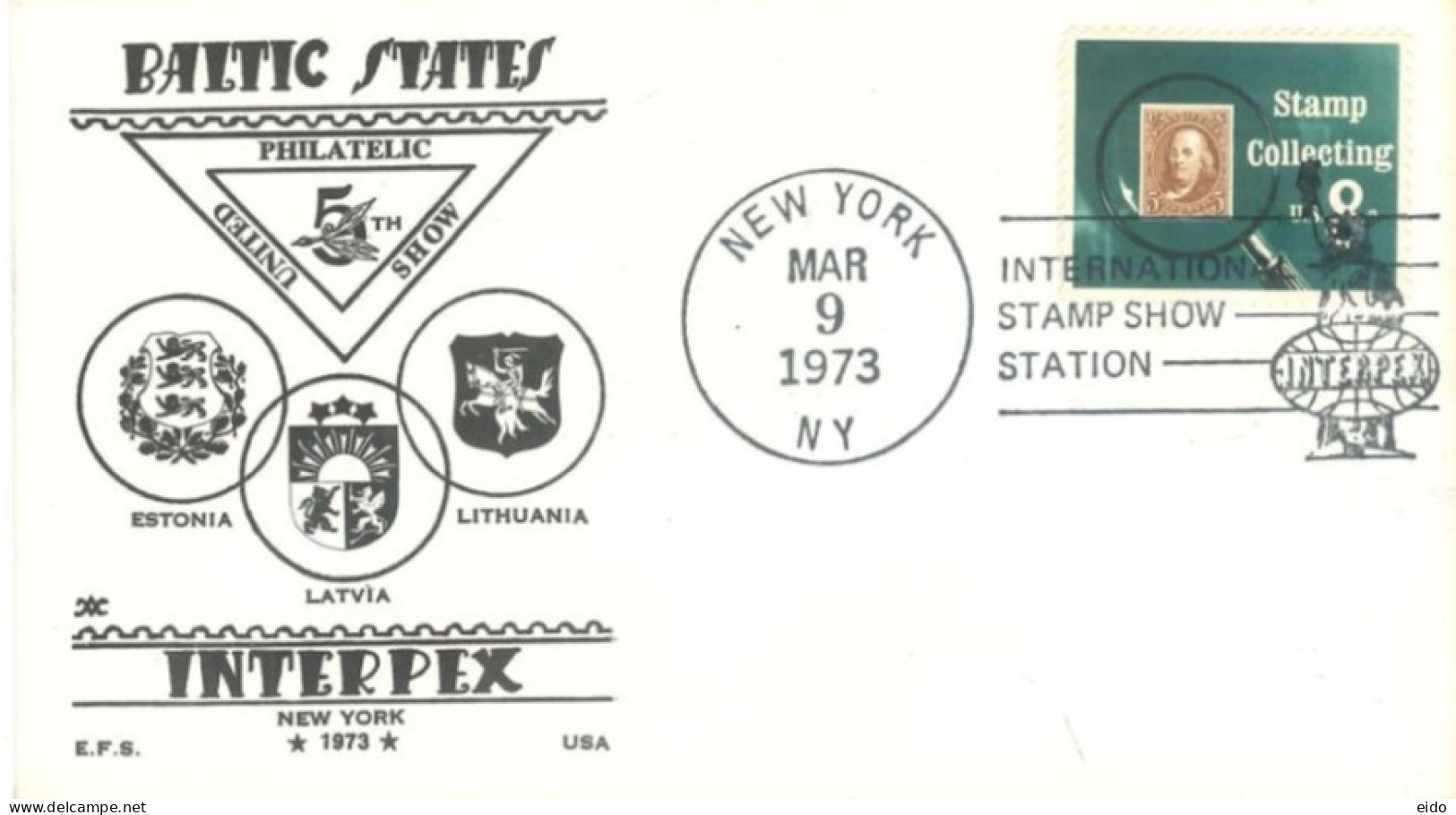 U.S.A.. -1973 -  SPECIAL STAMP COVER OF BALTIC STATES AT INTERPEX, NEW YORK. - Lettres & Documents