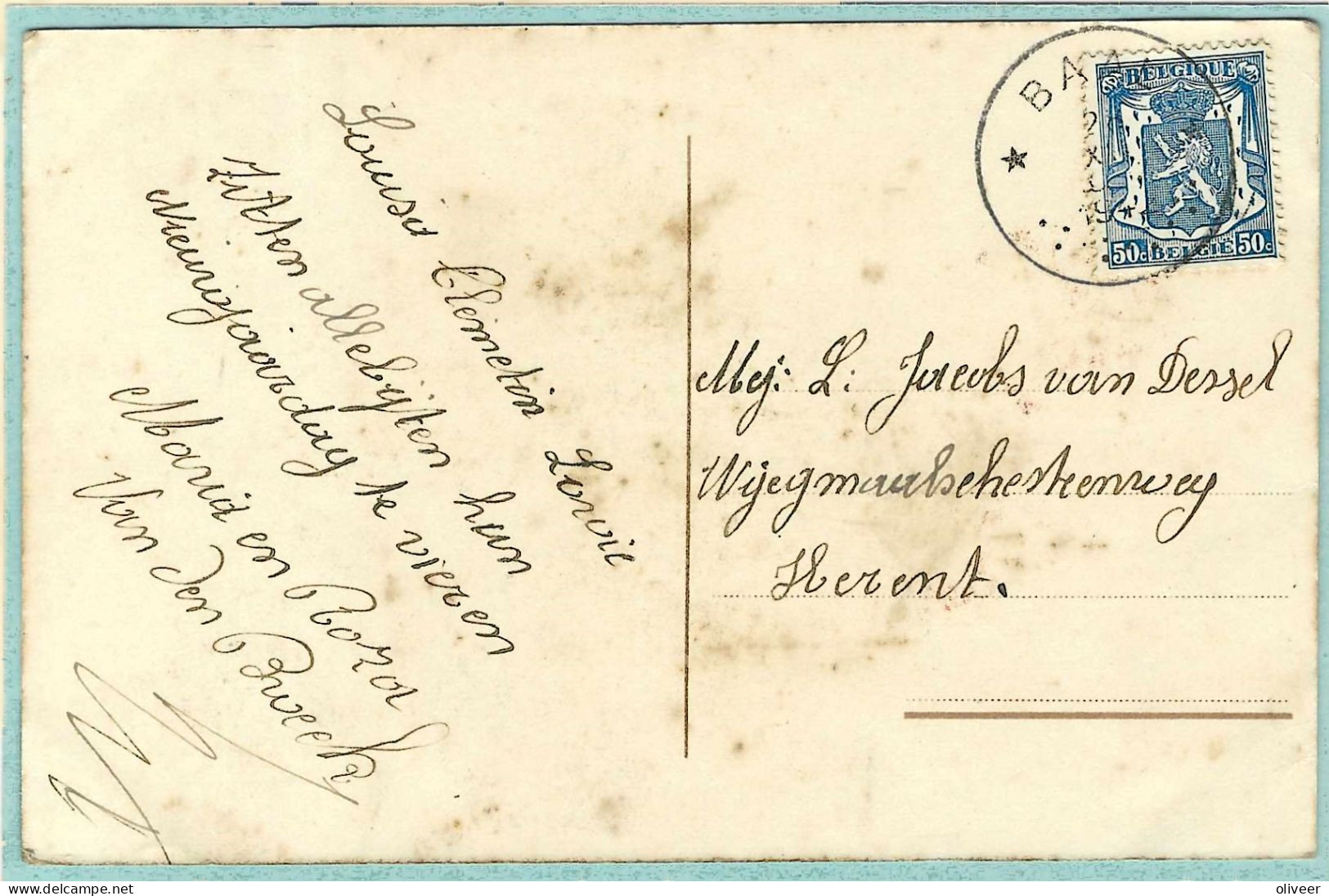 Postkaart Met Sterstempel BAAL - 194? - Sterstempels